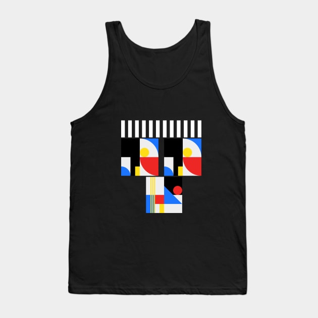 Simple Colorblock Geometric Tank Top by JuncaArtPrints